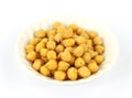 Garbanzo beans in bowl Royalty Free Stock Photo