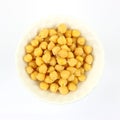 Garbanzo beans in white bowl Royalty Free Stock Photo