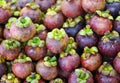 Garcinia mangostana fruit in a shop window in a market