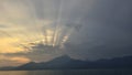 Garda lake evening sky beautiful sun rays Royalty Free Stock Photo