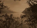 Garda lake sepia Royalty Free Stock Photo