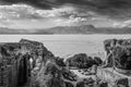 Garda lake view B&W Royalty Free Stock Photo