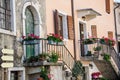 Garda, old part of town, facade detail, Lake Garda, Veneto, Ital