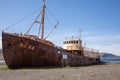 Gardar BA 64 Shipwreck on beach Royalty Free Stock Photo