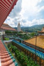 The garden against the Pagoda located in the Kek Lok Si temple, Temple of Supreme Bliss , in Penang Royalty Free Stock Photo