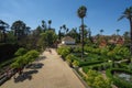 Garden of the Alcove and Charles V Pavilion at Alcazar (Royal Palace of Seville) - Seville, Spain Royalty Free Stock Photo