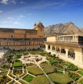 Garden in amber fort - Jaipur Royalty Free Stock Photo