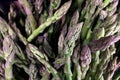 Garden asparagus on display at vegetables market