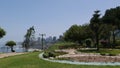 Garden in Barranco and buildings in Miraflores, Lima Royalty Free Stock Photo