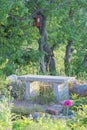 Garden bench made of stone