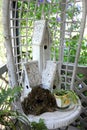 Garden Birdhouses in White Shabby Chic