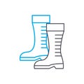 Garden boots linear icon concept. Garden boots line vector sign, symbol, illustration.