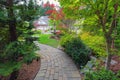 Garden Brick Path in Frontyard Royalty Free Stock Photo