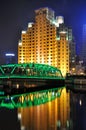 Garden bridge of Shanghai, and old building Royalty Free Stock Photo