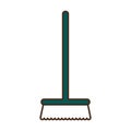 Garden broom line and fill style icon vector design