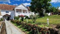 Garden of Butoiul Sasului restaurant, in Ganesti, Romania. Royalty Free Stock Photo