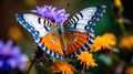 garden butterfly on wild flower