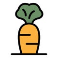 Garden carrot icon color outline vector