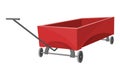 Garden cart cartoon or farm wheelbarrow icon. Gardening, farming concept. Equipment of garden cart or garden wagon