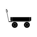 Garden cart icon simple silhouette. Gardening, trolley, and wheelbarrow