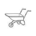 Garden cart, vector illustration of a doodle style utility wheelbarrow