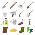 Garden cartoon icons set