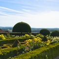 Garden in Castle Hautefort Dordogne France Royalty Free Stock Photo