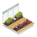 Garden Center Equipment Sale Isometric Composition