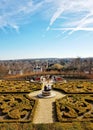The garden of Chateau de Auvers-sur-Oise, small castel in the Vincent Van Gogh city, north of Paris, Auvers sur Oise, France Royalty Free Stock Photo