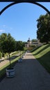 Garden And Church Royalty Free Stock Photo