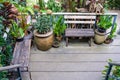 Garden Corner in Thai House Royalty Free Stock Photo