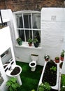 Garden created by recycling bathroom sanitary ware