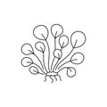 Garden cress. Edible herb. Cooking ingredient. Vector line icon. Editable stroke size.