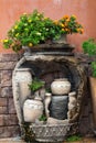 Garden decorate with a jar. Royalty Free Stock Photo