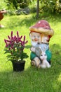 Garden decoration, garden gnome, the gnome out of clay Royalty Free Stock Photo