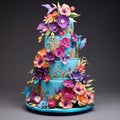 Garden of Delights: A Vibrant Multi-tiered Wedding Cake