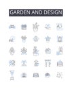 Garden and design line icons collection. Inspirational, Motivational, Aspirational, Iconic, Admirable, Exemplary Royalty Free Stock Photo