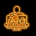 garden designer neon glow icon illustration Royalty Free Stock Photo