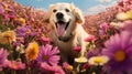 garden dog flower Royalty Free Stock Photo