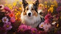 garden dog flower Royalty Free Stock Photo