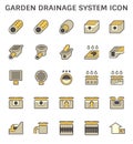 Garden drainage system icon