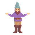 Garden dwarf icon, cartoon style