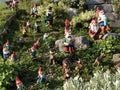 Garden dwarves in the valley of Wagital or Waegital and by the alpine Lake Wagitalersee Waegitalersee, Innerthal