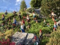 Garden dwarves in the valley of Wagital or Waegital and by the alpine Lake Wagitalersee Waegitalersee, Innerthal