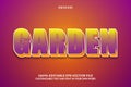 Garden editable text effect 3 dimension emboss comic style