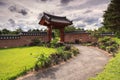 Garden Entrance Architectural Design Stormy Sky