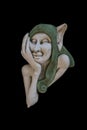 Garden fairy elf sculpture isolated