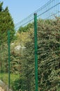 Garden fence and gate in rigid wire mesh panels