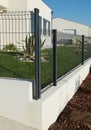 Garden fence and gate in rigid wire mesh panels