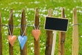 Garden fence with hearts Royalty Free Stock Photo